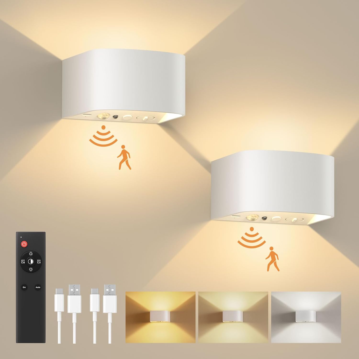 LED Sensor Wandlamp (2stuks)