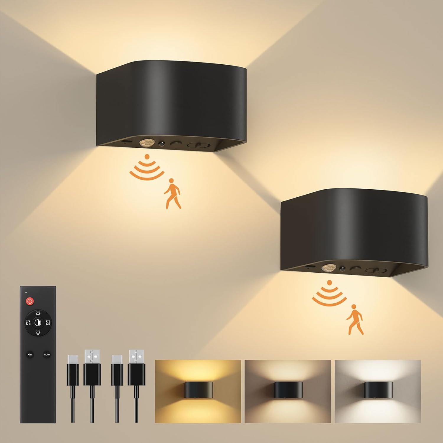LED Sensor Wandlamp (2stuks)