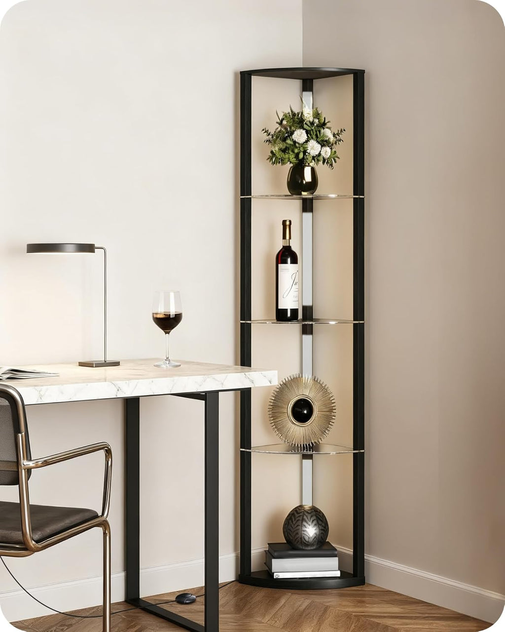 LED Vloerlamp met Plank