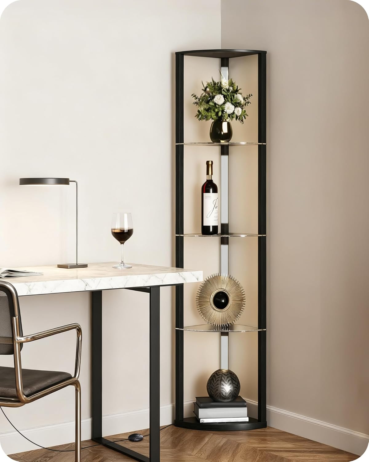LED Vloerlamp met Plank