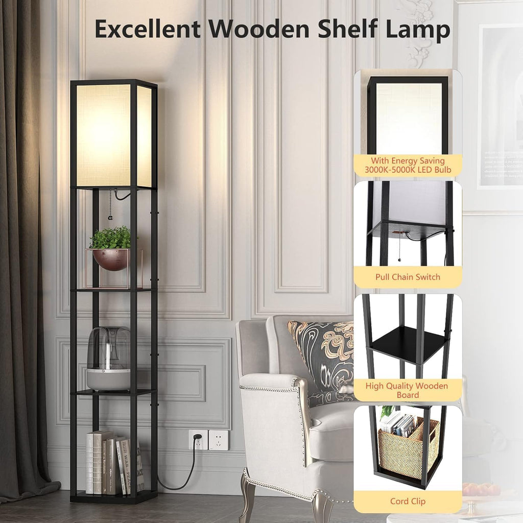 Luxe Vloerlamp met Opbergplanken