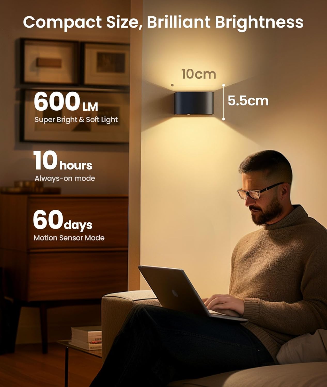 LED Sensor Wandlamp (2stuks)