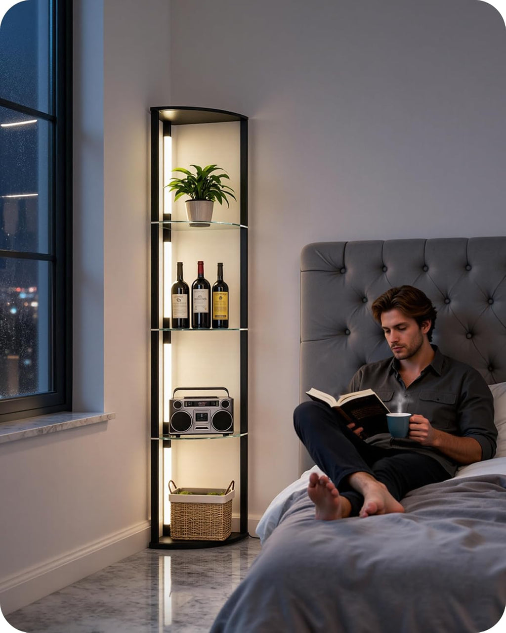 LED Vloerlamp met Plank