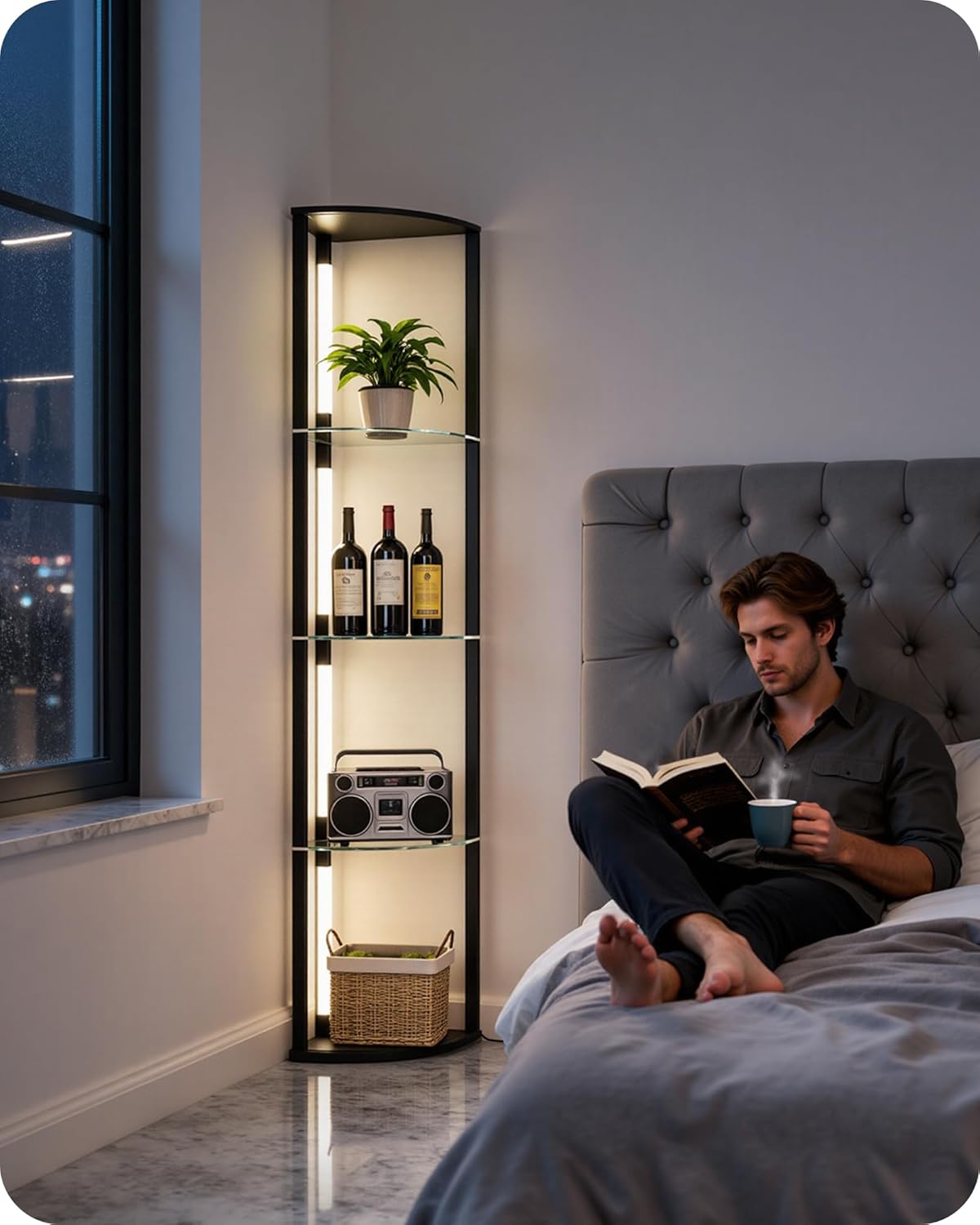 LED Vloerlamp met Plank
