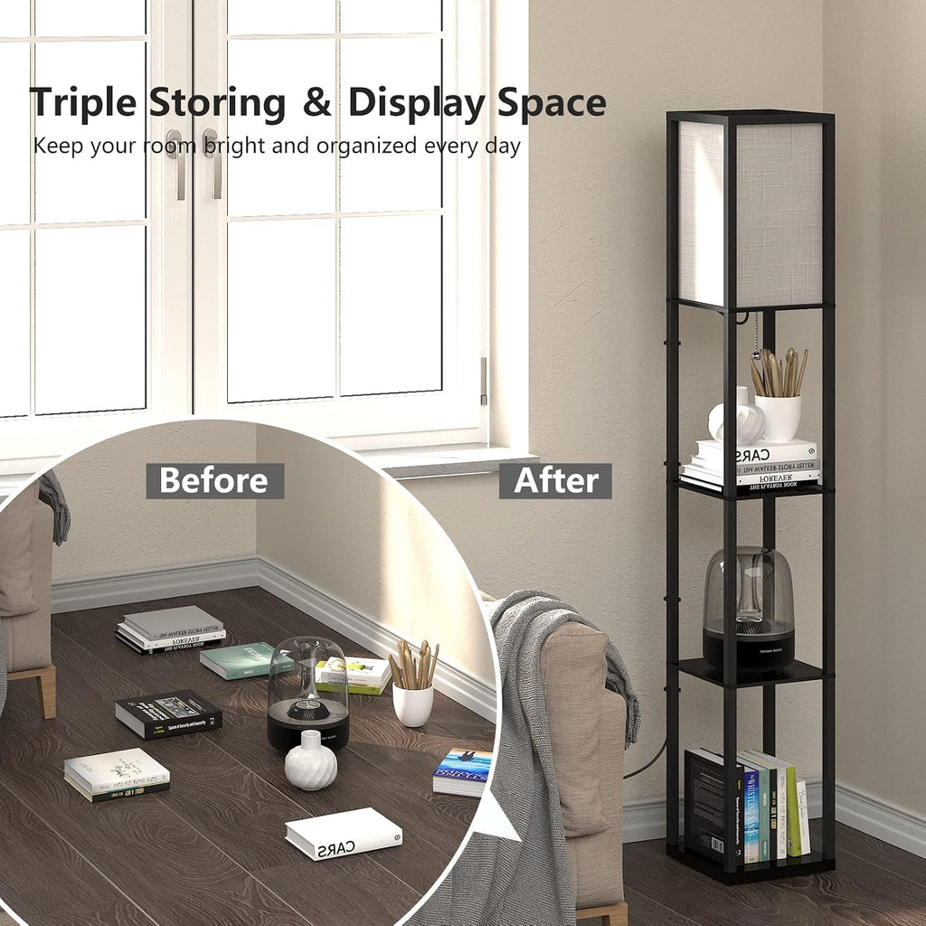 Luxe Vloerlamp met Opbergplanken